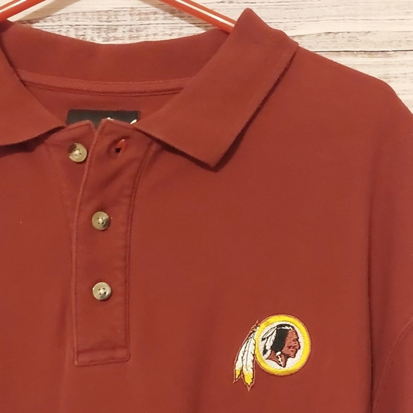 Vintage Redskins Puma Burgundy Polo Shirt with Embroidered Logo - Picture 1 of 5